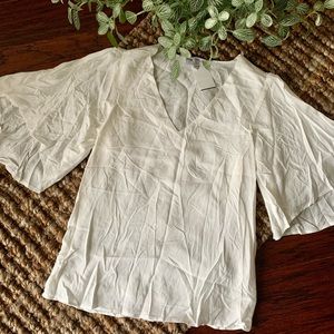 The Vanity Room. Flutter sleeve V-neck blouse.